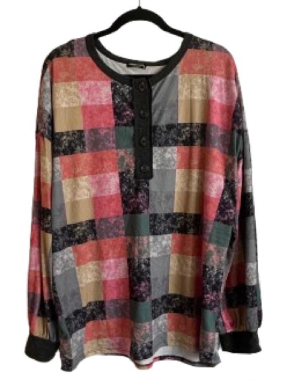 HEIMISH U.S.A. Charcoal & White Henley Top